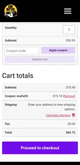 Snafu20 coupon verification screenshot