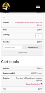 Mad20 coupon verification screenshot