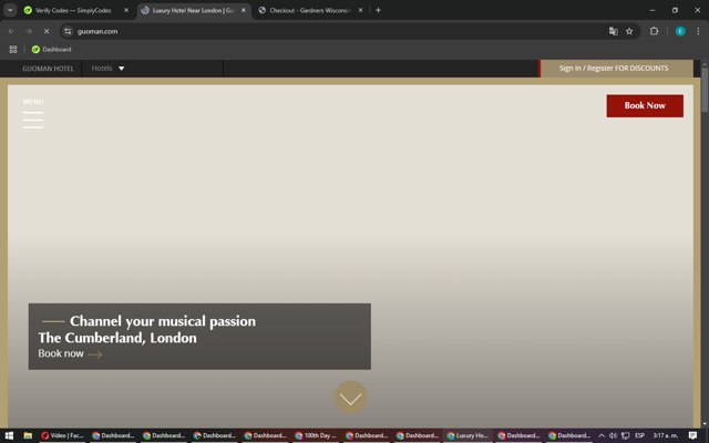 Guoman Hotels checkout page showing Guoman Hotels discount code box | Screenshot taken by SimplyCodes community member on Jan 7, 2025