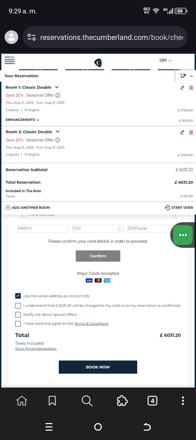 Guoman Hotels checkout page showing Guoman Hotels discount code box | Screenshot taken by SimplyCodes community member on Jul 26, 2025