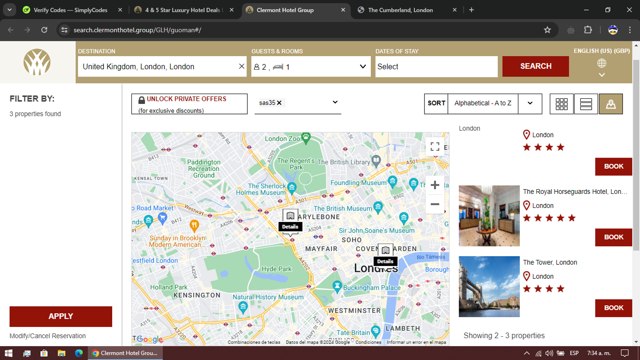 Guoman Hotels checkout page showing Guoman Hotels discount code box | Screenshot taken by SimplyCodes community member on Apr 22, 2024