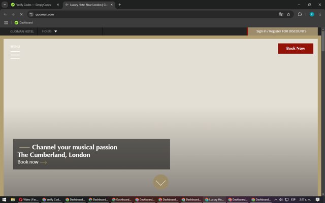 Guoman Hotels checkout page showing Guoman Hotels discount code box | Screenshot taken by SimplyCodes community member on Jan 7, 2025