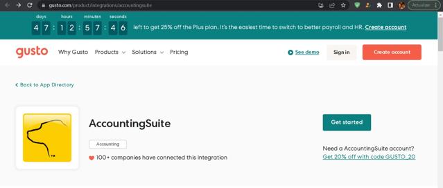 Gusto checkout page showing Gusto promo code box | Screenshot taken by SimplyCodes community member on Nov 14, 2022