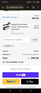 USA25 coupon verification screenshot