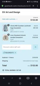 Blackgv15 coupon verification screenshot