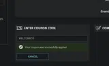 WELCOME10 coupon verification screenshot