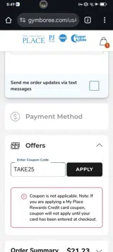 TAKE25 coupon verification screenshot