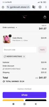 MERRYCHRISTMAS coupon verification screenshot