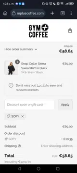 SOFY coupon verification screenshot