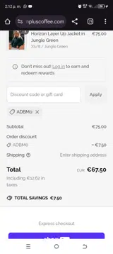 ADBM0 coupon verification screenshot