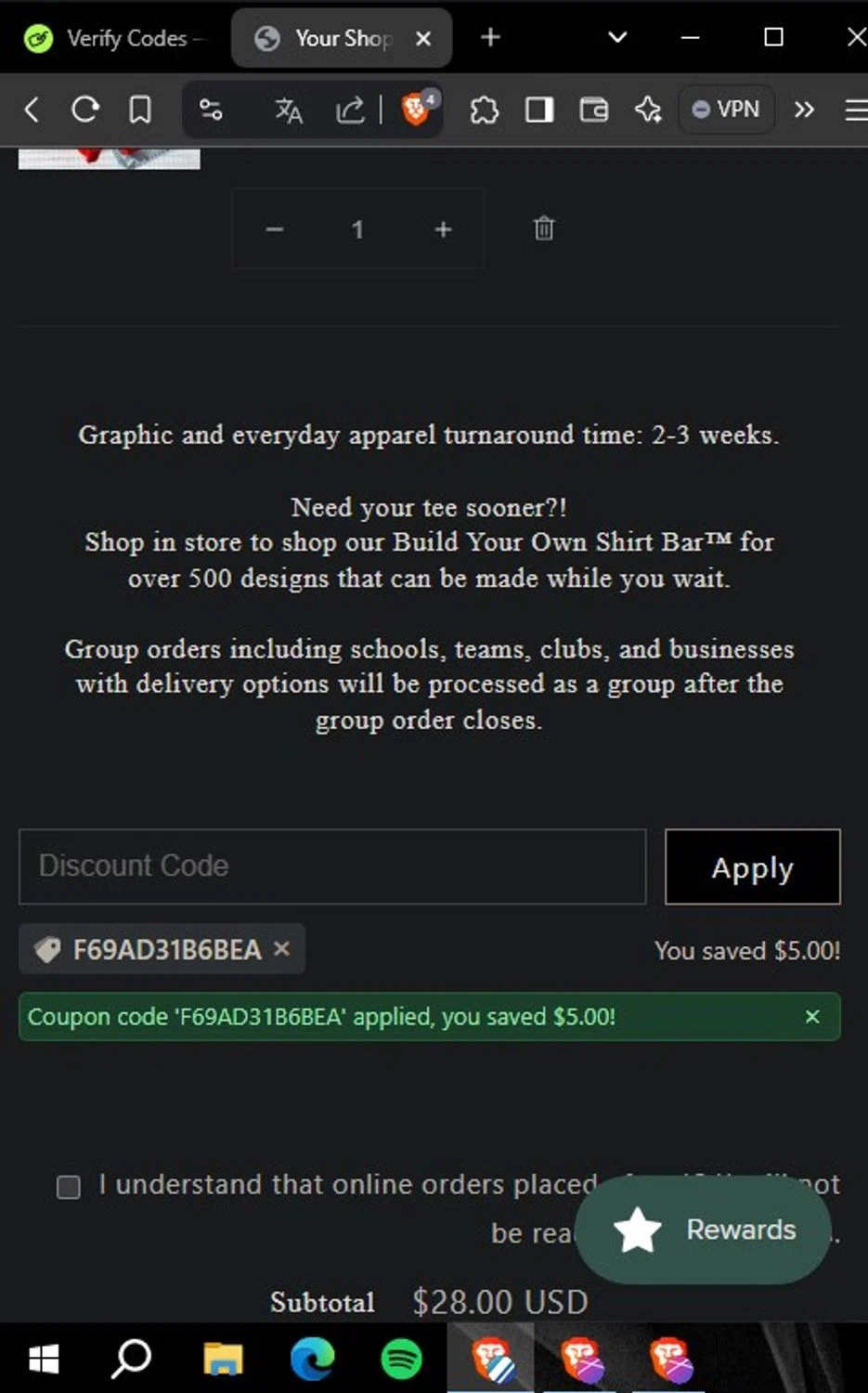 where to use GymShark promo code box