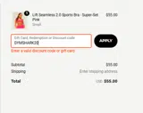 Gymshark ROW coupon verification screenshot