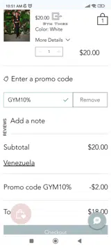 GYM10% coupon verification screenshot