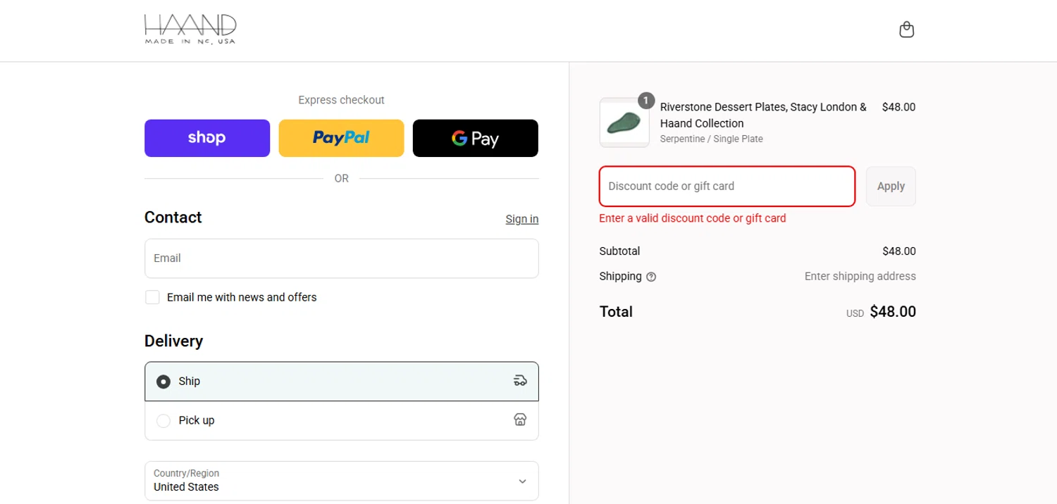 Haand promo code screenshot showing code BAKINGTOSURVIVE_ applied at Haand checkout page. Uploaded by SimplyCodes community member MagnificentCurator5441 on Sep 16, 2025