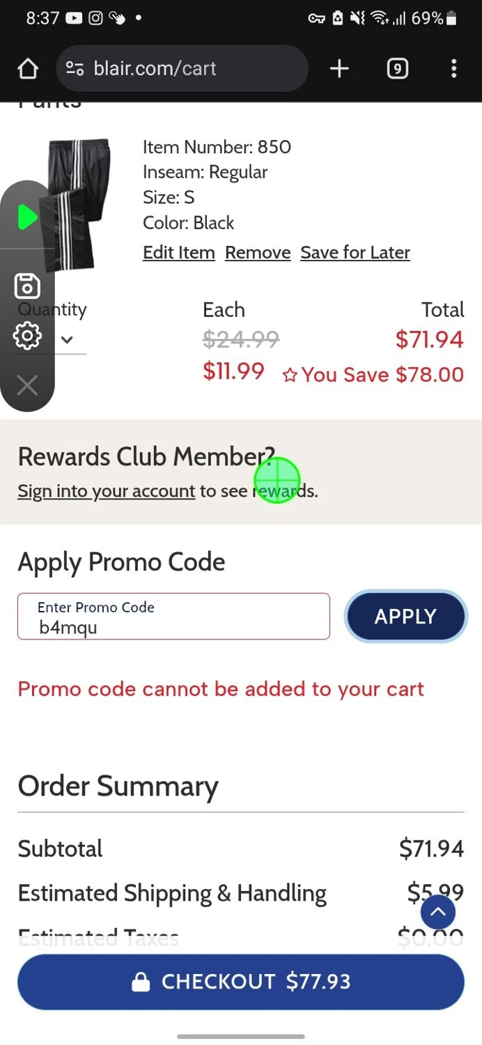 Haband promo code screenshot showing code b4mqu applied at Haband checkout page. Uploaded by SimplyCodes community member miguelcrast on May 17, 2025
