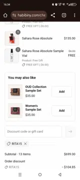 RITA15 coupon verification screenshot