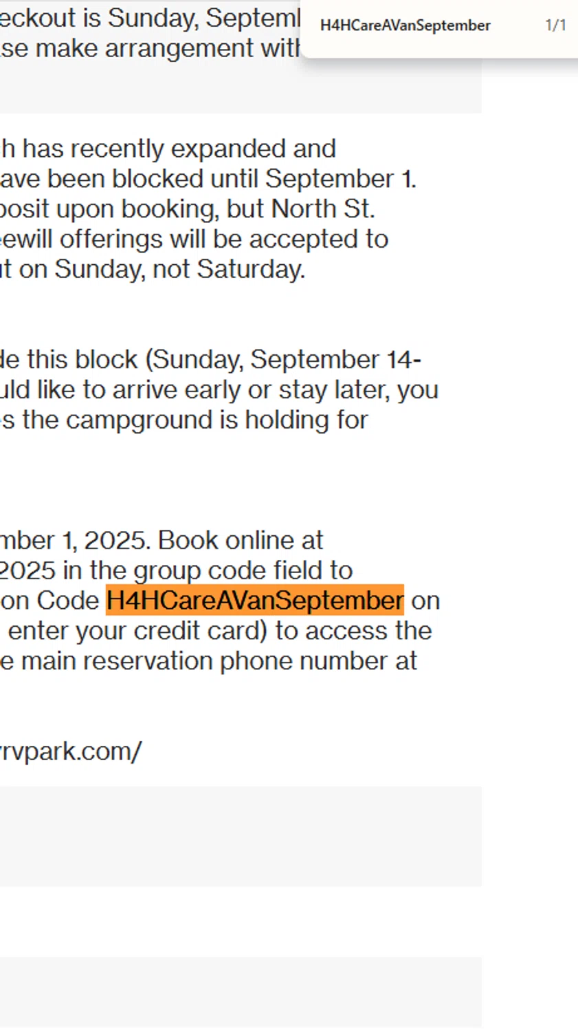 Habitat For Humanity coupon code screenshot showing code H4HCareAVanSeptember applied at Habitat For Humanity checkout page. Uploaded by SimplyCodes community member VayneChambeadora on Apr 10, 2025