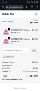 Habits 365 coupon verification screenshot