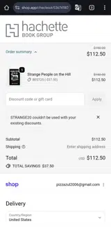 STRANGE20 coupon verification screenshot