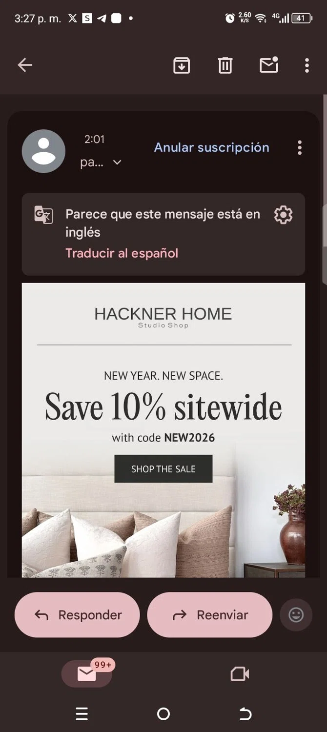 Hackner Home coupon code screenshot showing code New2026 applied at Hackner Home checkout page. Uploaded by SimplyCodes community member kellymoreno on Jan 8, 2026