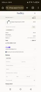 hadley coupon verification screenshot