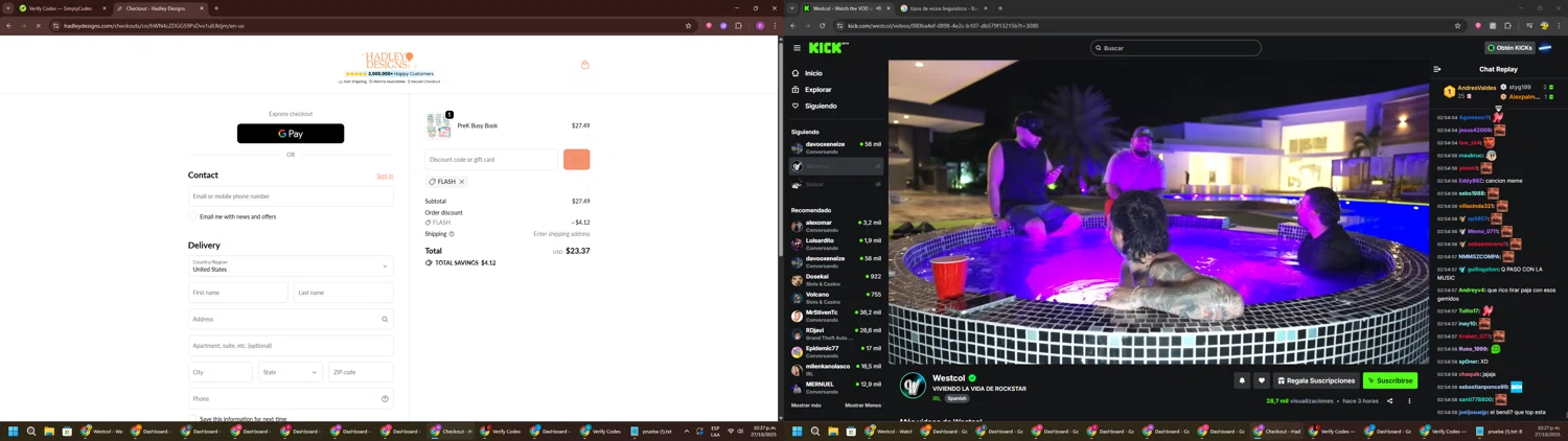 Hadley Designs discount code screenshot showing code FLASH applied at Hadley Designs checkout page. Uploaded by SimplyCodes community member RoyalSentinel4577 on Oct 28, 2025