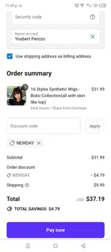 NEWDAY coupon verification screenshot