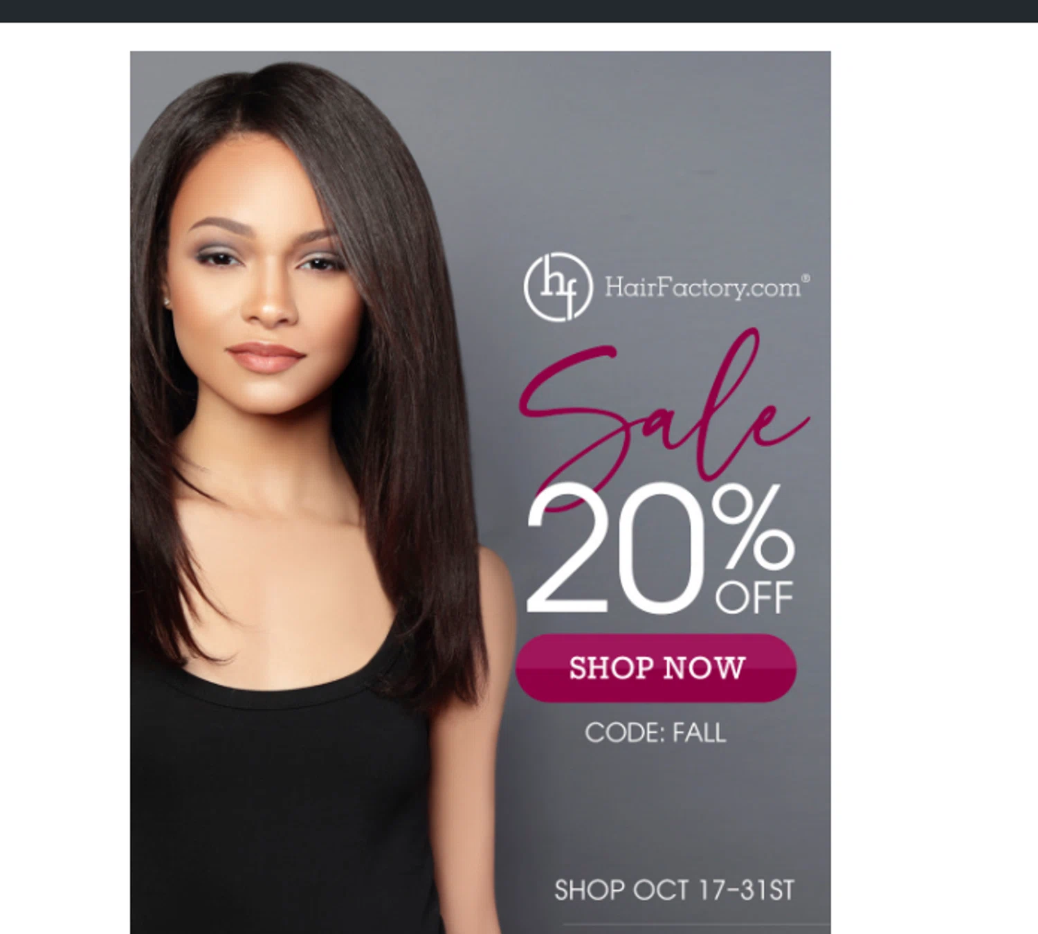 Hair Factory promo code screenshot showing code fall applied at Hair Factory checkout page. Uploaded by SimplyCodes community member juanjose on Oct 19, 2025