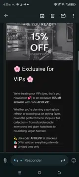 APRILVIP coupon verification screenshot