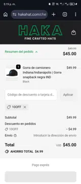 Haka Hat coupon verification screenshot