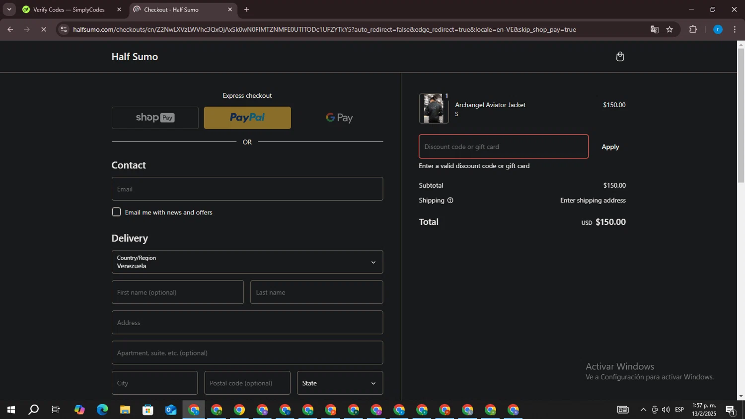 Half Sumo discount code screenshot showing code SUMOEARLY applied at Half Sumo checkout page. Uploaded by SimplyCodes community member CouponPhoenix3444 on Feb 13, 2025