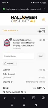 sorry coupon verification screenshot