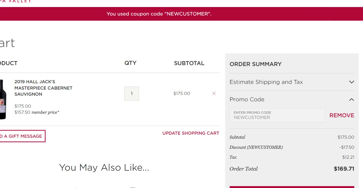 how to use Hall Wines coupons