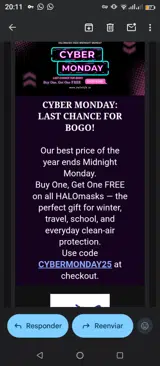CYBERMONDAY25 coupon verification screenshot