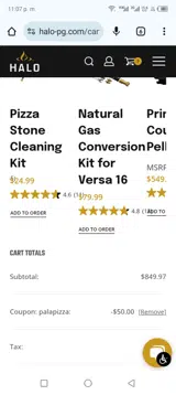PALAPIZZA coupon verification screenshot