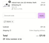 HALORAL coupon verification screenshot