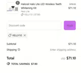 HALORAL coupon verification screenshot