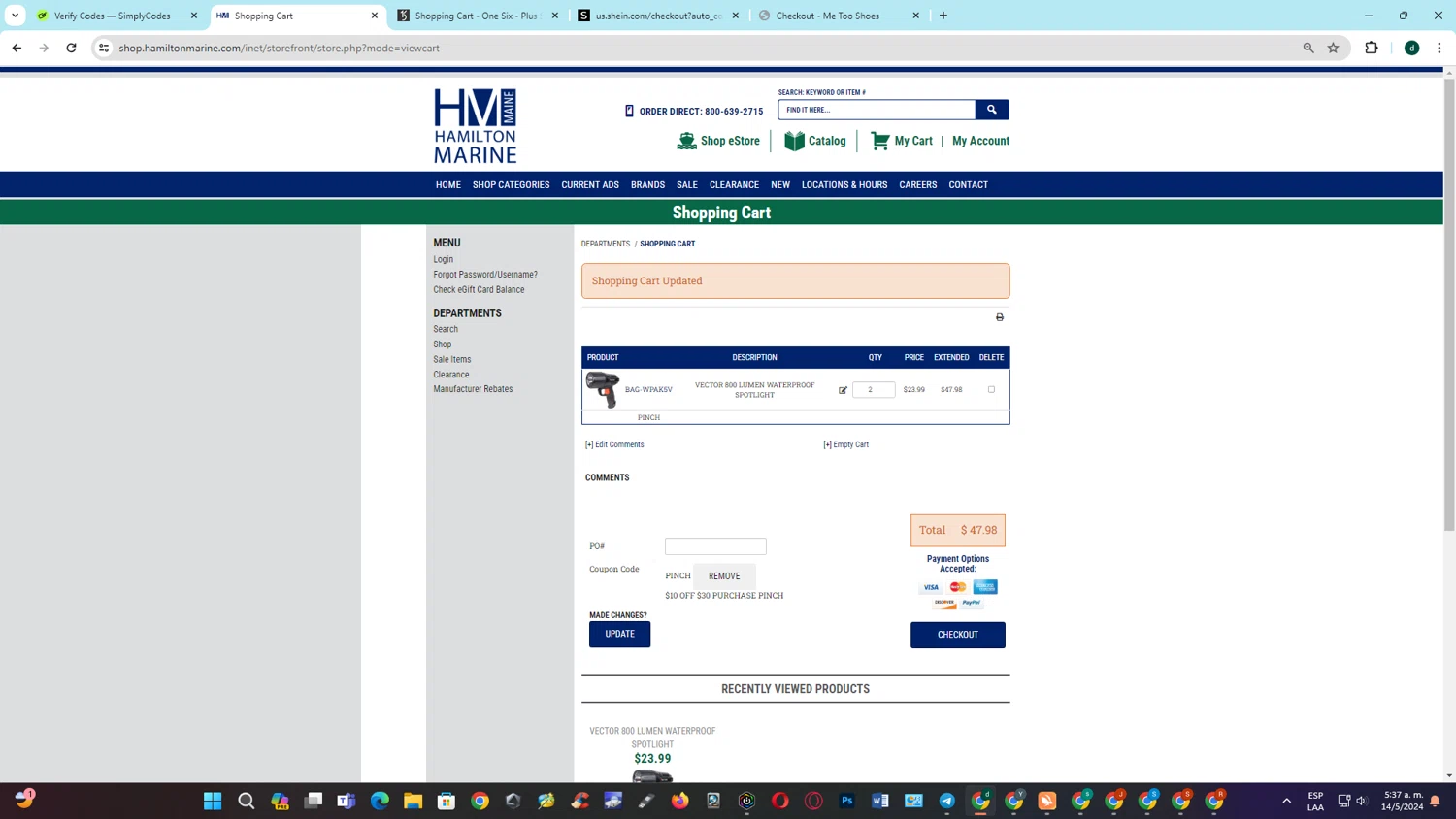 how to use Hamilton Marine coupons