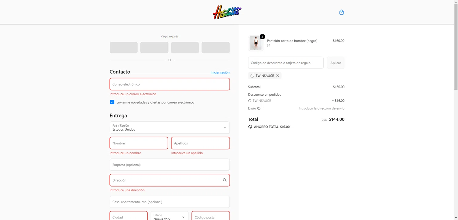 Hammies discount code screenshot showing code TWINSAUCE applied at Hammies checkout page. Uploaded by SimplyCodes community member SwiftCurator4059 on Sep 22, 2025