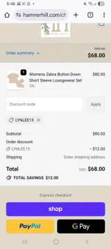 Hamner Hill coupon verification screenshot