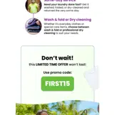 FIRST15 coupon verification screenshot