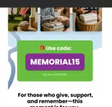 MEMORIAL15 coupon verification screenshot