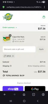 Hf15 coupon verification screenshot