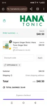 Dpfhana10 coupon verification screenshot