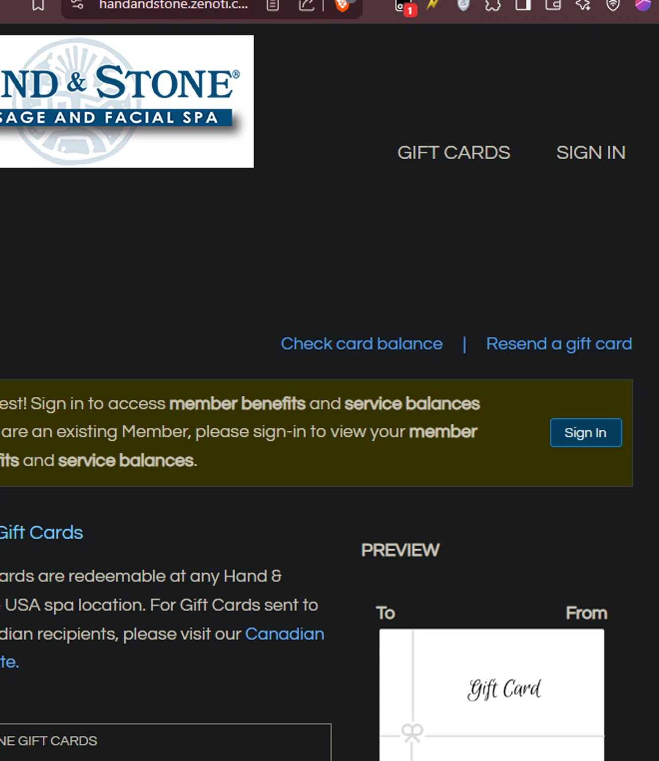 Hand & Stone checkout page showing Hand & Stone promo code box | Screenshot taken by SimplyCodes community member on Feb 17, 2025