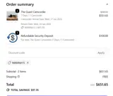 MARINA15 coupon verification screenshot