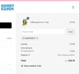 Handy Famm coupon verification screenshot