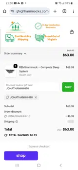 JONATHANHHH10 coupon verification screenshot