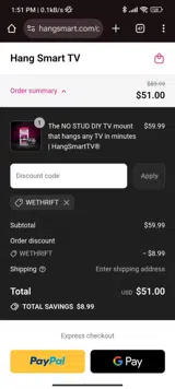 WETHRIFT coupon verification screenshot