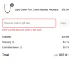 Hannah B Jewelry coupon verification screenshot